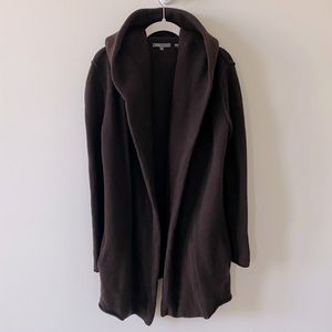 Vince Brown Hooded Open Front Cardigan Size S